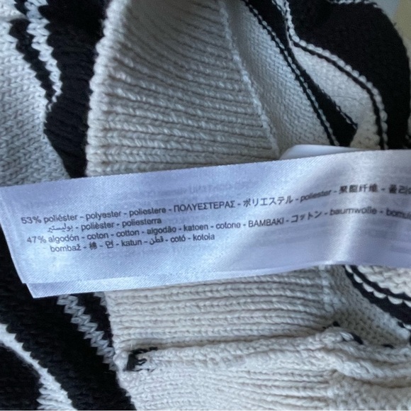 Zara Men's Black/Red/White Knit Striped Quarter Button Sweater - 35545 - Picture 13 of 13